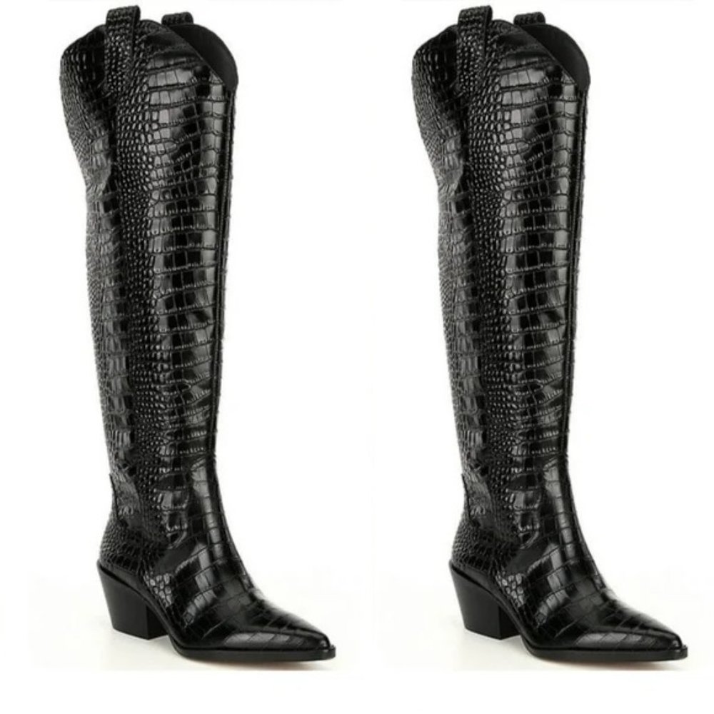 Gianni Bini crocodile calf length boots NWT